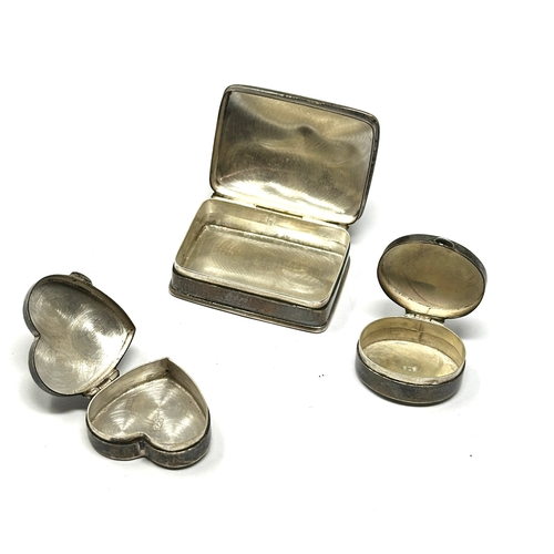 93 - 3 vintage silver pill boxes