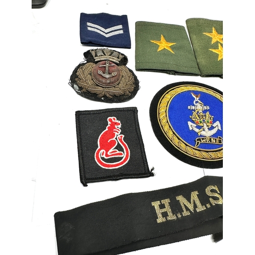 399 - military / royal /navy etc cloth badges inc 7th army infantry brigade womens royal navy etc