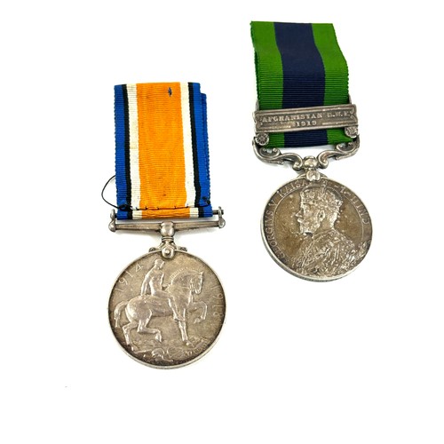 364 - WWI-GV Medal Pair IGS Afghanistan NWF 1919, 202550 Pte Plumbley, The Queens