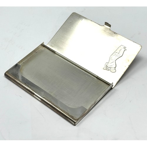 114 - Vintage Silver golfing card case weight 55g