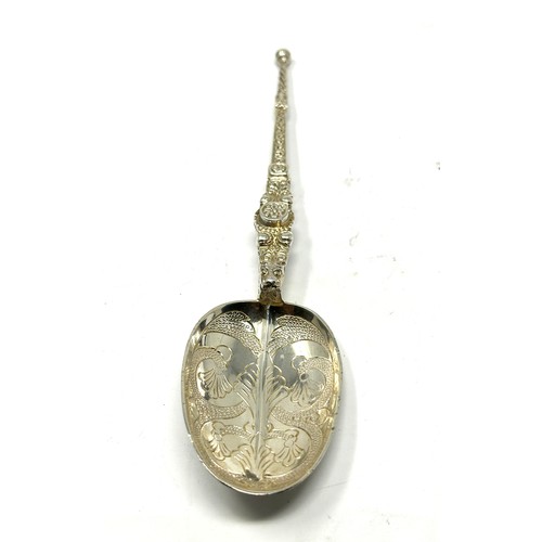 118 - Antique  sterling silver anointing spoon London silver hallmarks measures approx 17cm long