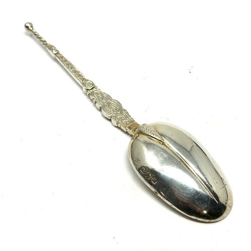 118 - Antique  sterling silver anointing spoon London silver hallmarks measures approx 17cm long