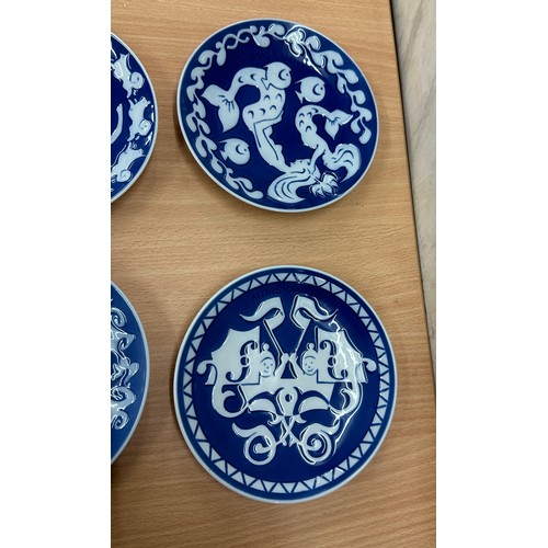 458 - Set of 6 Royal Coppenhagen collectors plates with coa