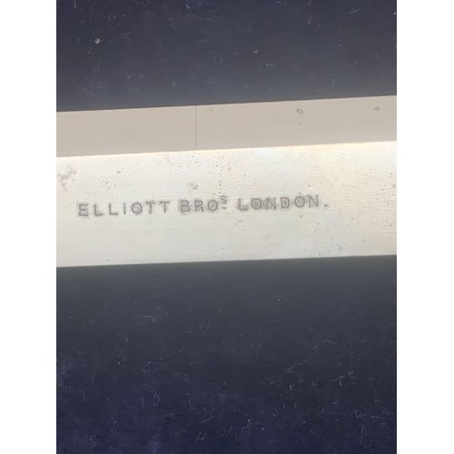 98 - Vintage boxed Elliott Bro London protractor, diameter of protractor 10 inches