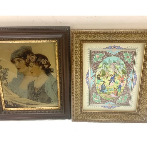 88 - 2 Dallis Simpson framed prints, Persian picture, framed, Chrystoleum, largest frame measures approxi... 