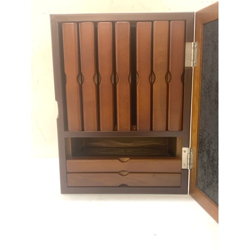 94 - Photo storage box with compartments, approximate height 12 inches, width 7 inches, depth 9 inches