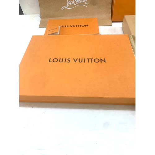 87 - Selection 3 authentic Louis Vuitton gift boxes various sizes, Christian Louboutin paper carry bag  b... 