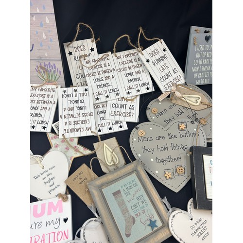 8 - Selection of new wall hanging small plaques, to include wooden, porcelain etc, various designs