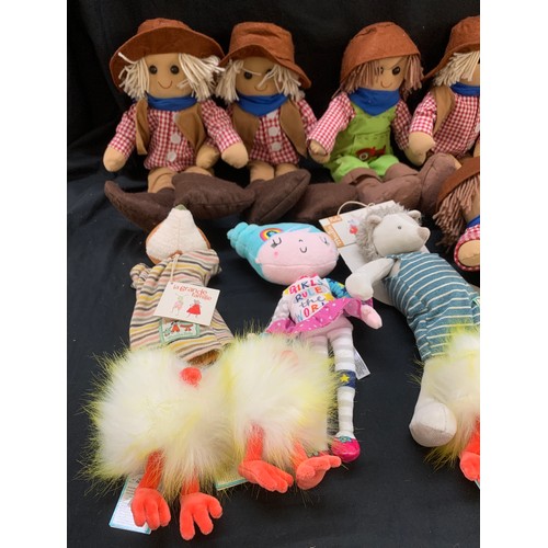 168 - Selection of new children's teddies to include 7 JellyCat London items, Powell Craft, Roty etc