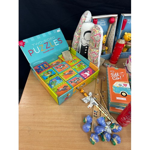 139 - Large selection children's toys and games,  pencil games, stationery, Jack in the box etc