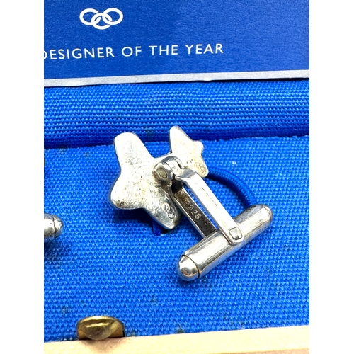 292 - Boxed silver links of london novelty  airplane cufflinks