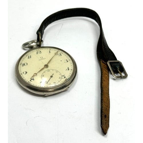 456 - Omega open face pocket watch the watch is ticking