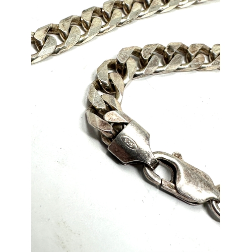 295 - Vintage silver curb link chain necklace weight 34g