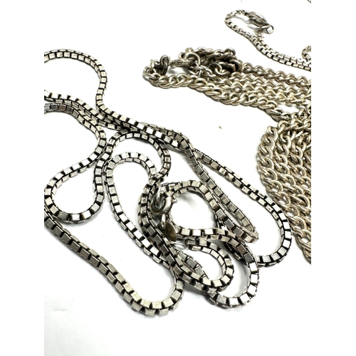 300 - 4 vintage silver necklace chains weight 45g