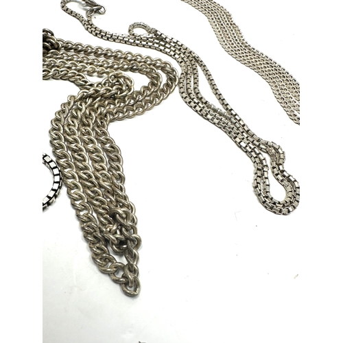 300 - 4 vintage silver necklace chains weight 45g