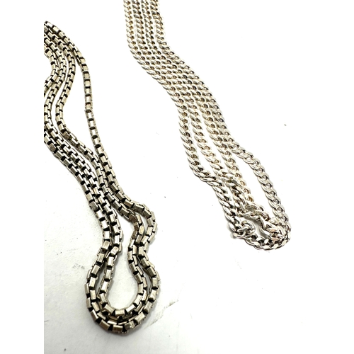 300 - 4 vintage silver necklace chains weight 45g