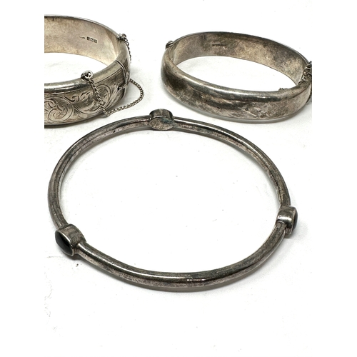 299 - 3 vintage silver bangles weight 86g