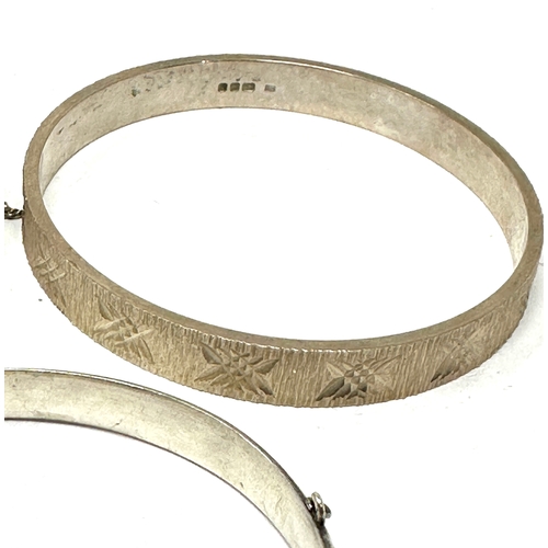 304 - 3 vintage silver bangles weight 83g