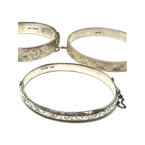 304 - 3 vintage silver bangles weight 83g