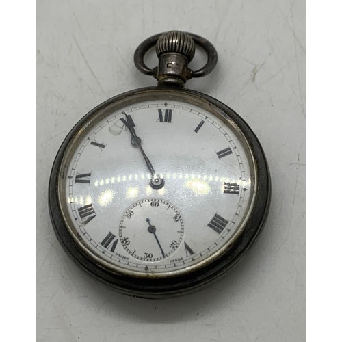 462 - Vintage hamllmarked silver pocket watch, untested