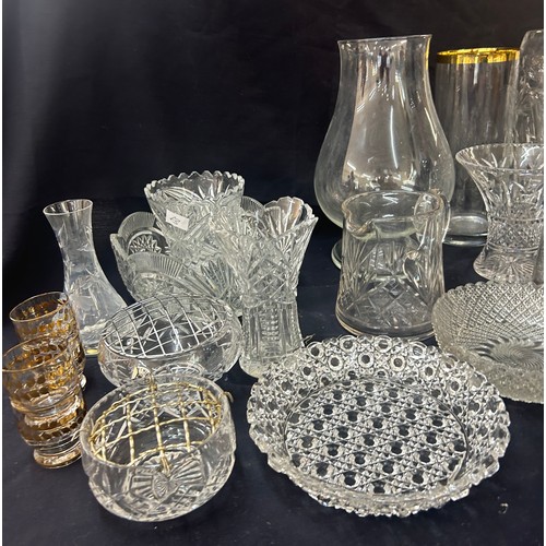 192 - Large selection of glassware to include cut glass pieces, items to include vases, bowls, ships decan... 