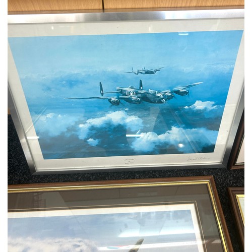 47 - 3 framed aviation prints, one oil on board, approximate measurements: Width 25 inches, Height 21 inc... 