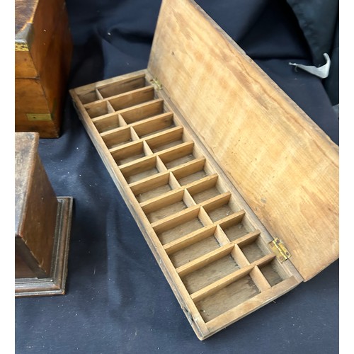 100 - Selection of wooden boxes to include writing slope, ammunition box etc