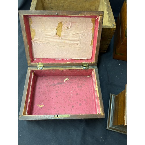 100 - Selection of wooden boxes to include writing slope, ammunition box etc