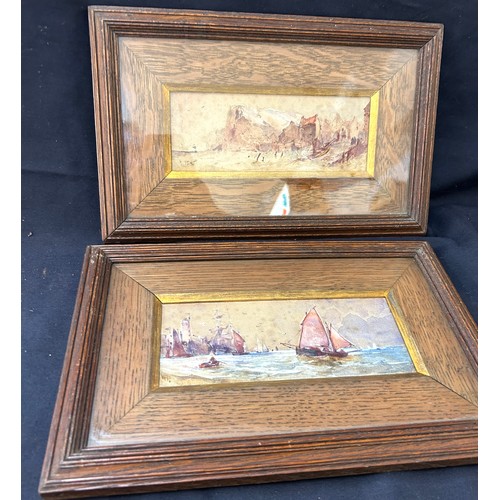 7 - 2 Vintage framed watercolours by M Phillips, frame measures approximately 13 x 8.5 inches