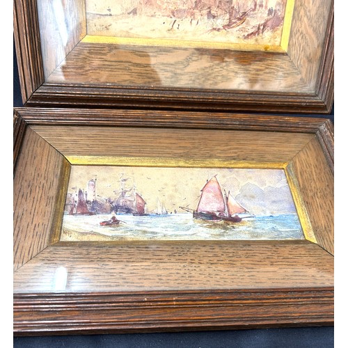 7 - 2 Vintage framed watercolours by M Phillips, frame measures approximately 13 x 8.5 inches