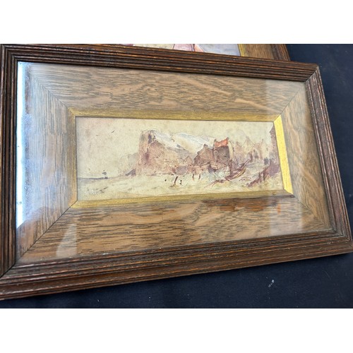 7 - 2 Vintage framed watercolours by M Phillips, frame measures approximately 13 x 8.5 inches