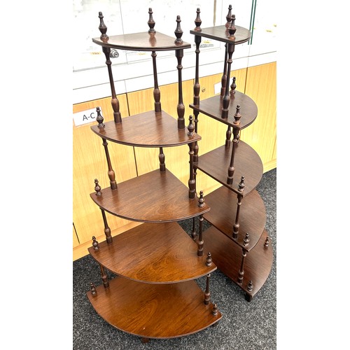 537 - Pair modern wooden corner display stands / wotnots, approximate height 41 inches tall