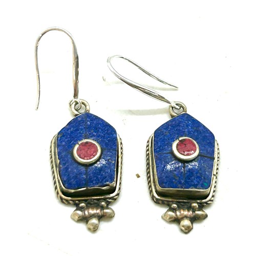 433 - Lapis lazuli 925 ladies earrings