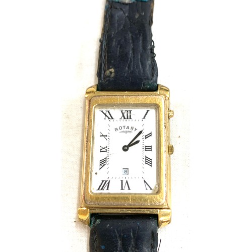 465 - Men's Swiss Rotary Revelation Double Dual Face Reverso Reversible gold plated face watch, untested