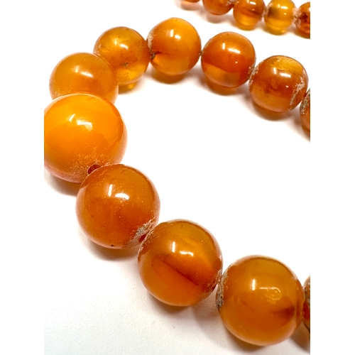 395 - Amber bead necklace weight 15.3g