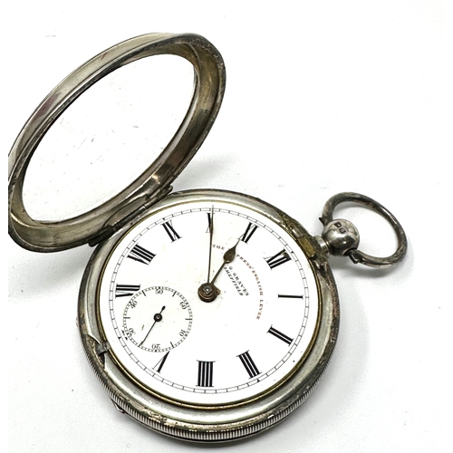 457 - Antique silver open face pocket watch j.g.graves sheffield the watch is not ticking balance spins