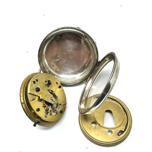 457 - Antique silver open face pocket watch j.g.graves sheffield the watch is not ticking balance spins