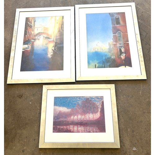 502 - 3 Framed modern pictures largest measures approximately 30 x 22 inches