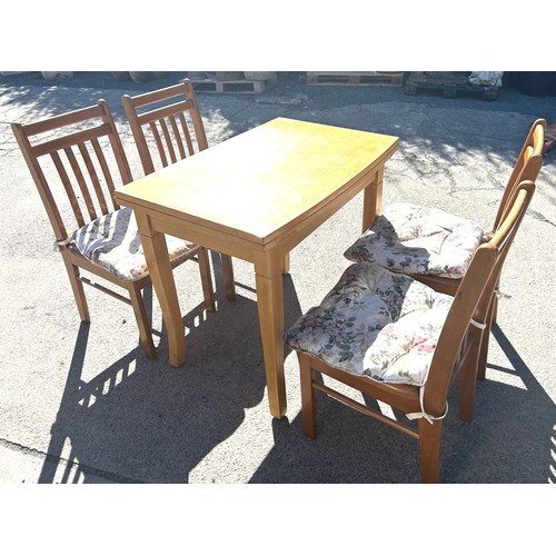 494 - Beech Bakers table and 4 chairs