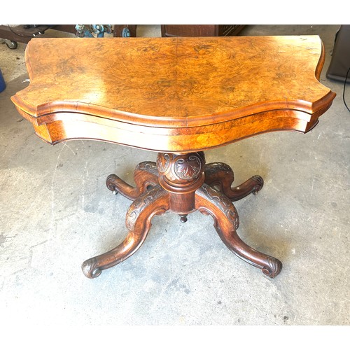 506 - Victorian walnut card table, height 28 inches, Width 36 inches, Depth 36 inches