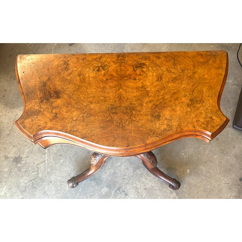 506 - Victorian walnut card table, height 28 inches, Width 36 inches, Depth 36 inches