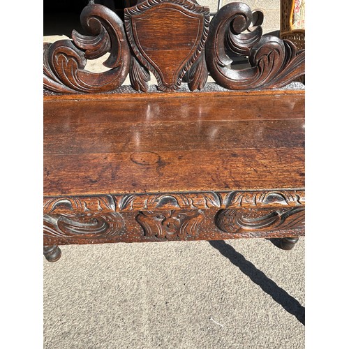 504 - Bobbin turned oak hall console table, approximate measurements:  Height 41 inches, Width 48 inches, ... 