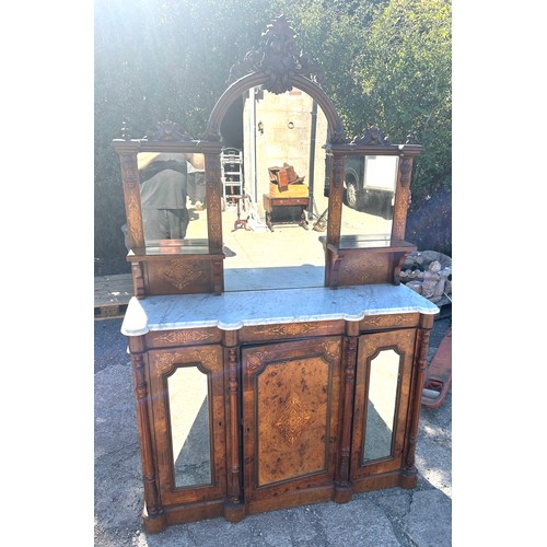 526 - Walnut Victorian 3 Door credensa, approximate measurements: Height 70 inches, Width 46 inches, Depth... 