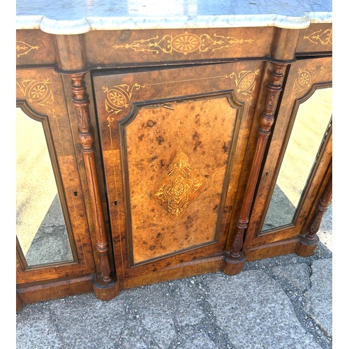 526 - Walnut Victorian 3 Door credensa, approximate measurements: Height 70 inches, Width 46 inches, Depth... 