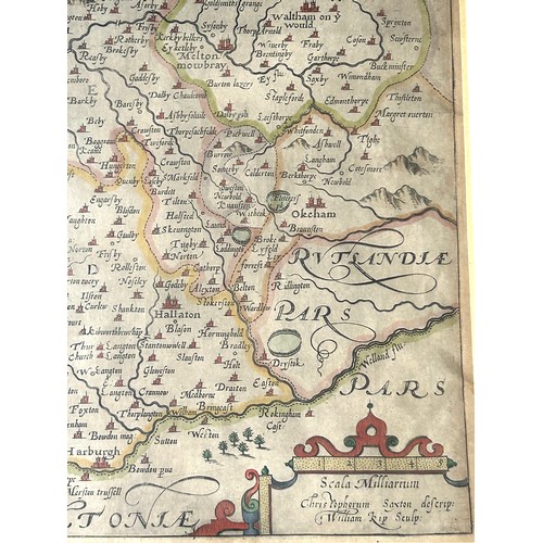 39 - Antique framed map of Leicestershire, approximate frame measurements: Height 17 inches, Width 20 inc... 