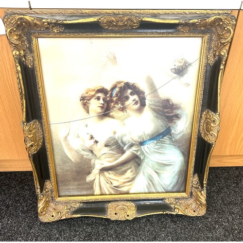 531 - Black gilt framed Grecian ladies, overall frame measures approximately 31 x 26 inches