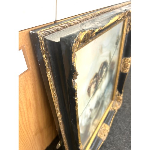 531 - Black gilt framed Grecian ladies, overall frame measures approximately 31 x 26 inches