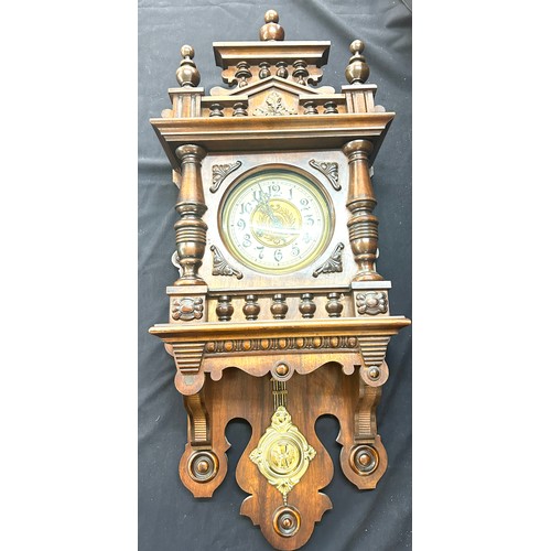 56 - Black Forest wall clock, untested, approximate measurements: Length 36 inches, width 16 inches