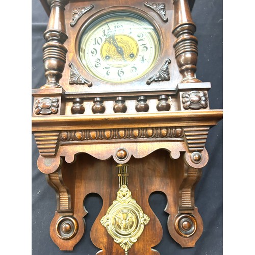 56 - Black Forest wall clock, untested, approximate measurements: Length 36 inches, width 16 inches