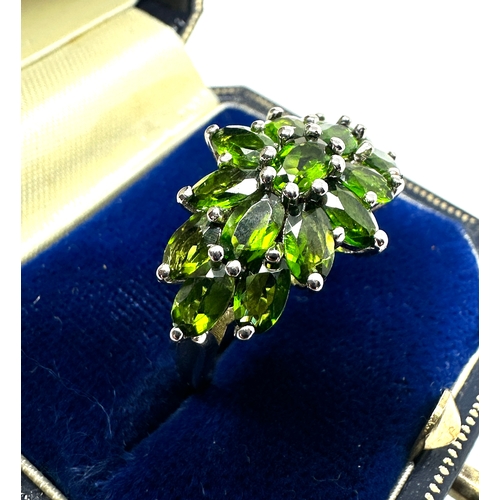 310 - silver & diopside gemstone ring